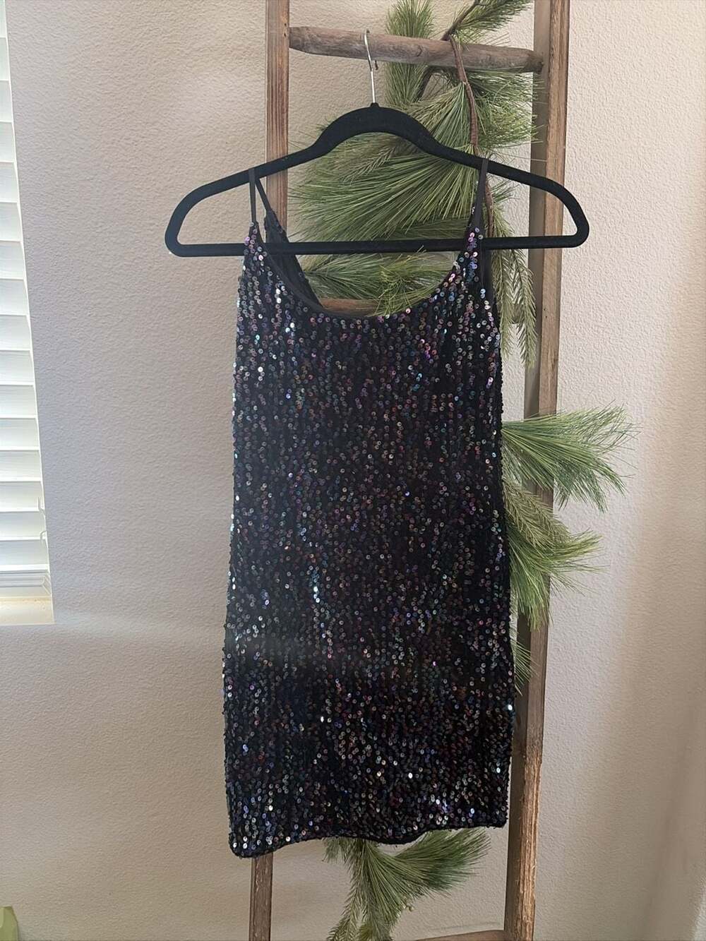 Windsor Black Iridescent Sequin Bodycon Mini Dress